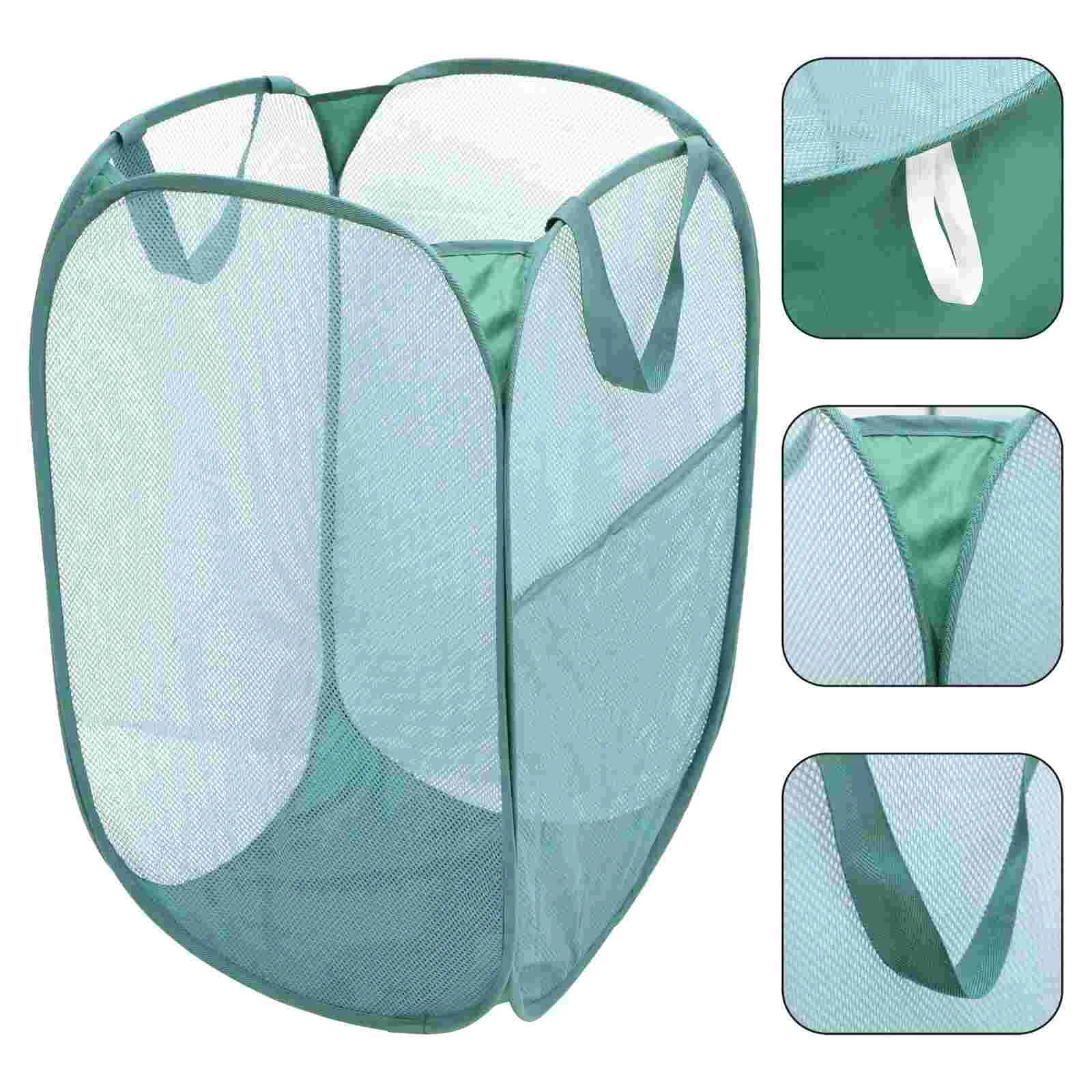 

Laundry Clothes Basket Hamper Mesh Storage Organizer Dirtyfoldable Supplies Home Container Folding Dorm Sundries Freestanding