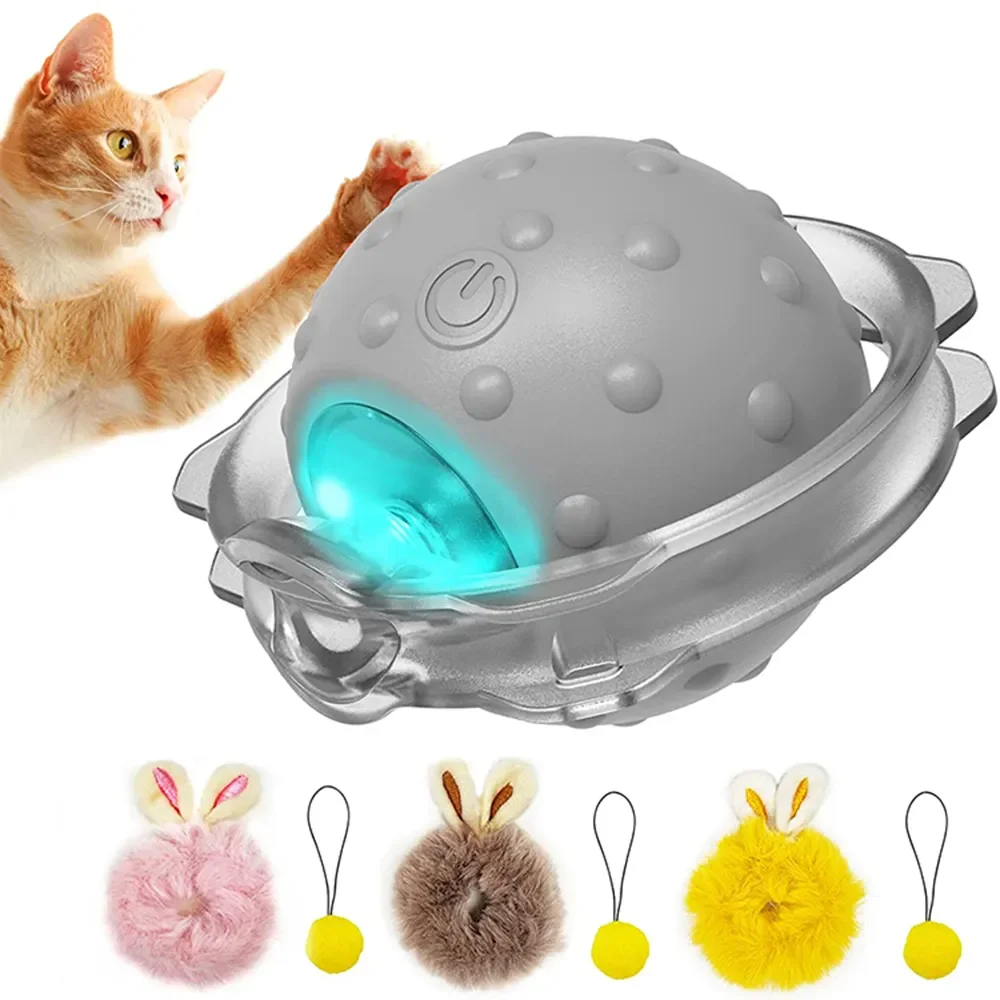 

Cat Electric Rabbit Toys Toy Motion Bird Light Cat Sound Ear Rolling Cats Toy With LED Ball Smart Ball Activate Interactive
