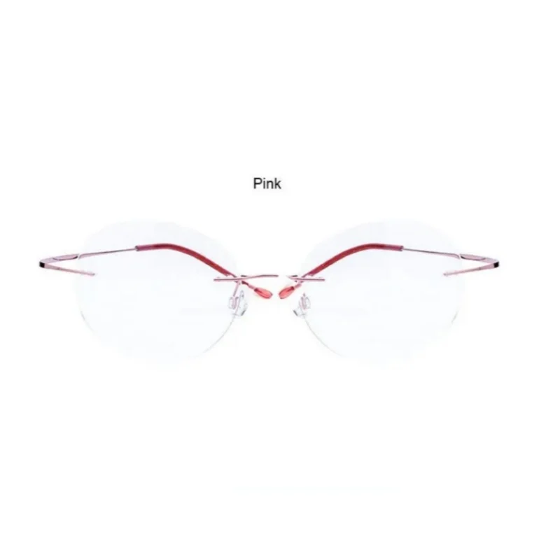 Очки женские круглые по рецепту без оправы из титанового сплава