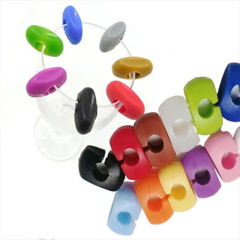 

Party Red Wine Glass Logo Identifier Food Grade Silicone Wine Stick 12 Pieces Glass Cup Logo Bar Accessories Wine Glass Pendant