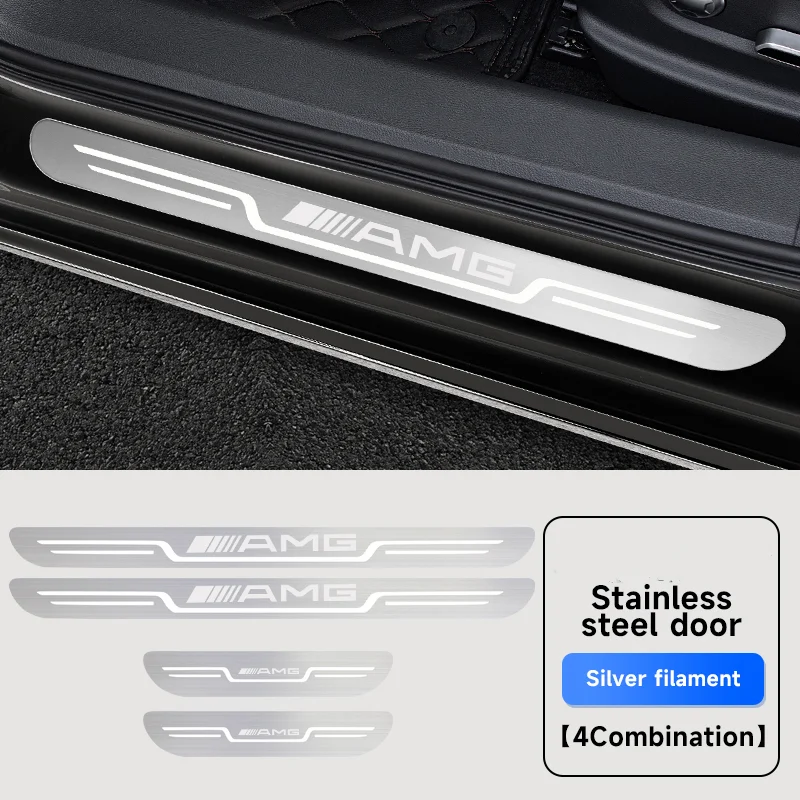 

Накладка на порог автомобиля из нержавеющей стали для Mercedes Benz AMG CLA GLC GLK GLA A B C E Class W203 W206 W220 W205 W211 W212 W201