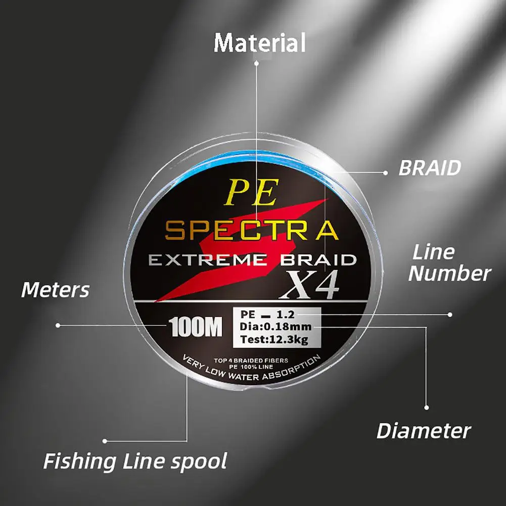 

Леска рыболовная плетеная, 9 нитей, 1 рулон, 100/300/500 м