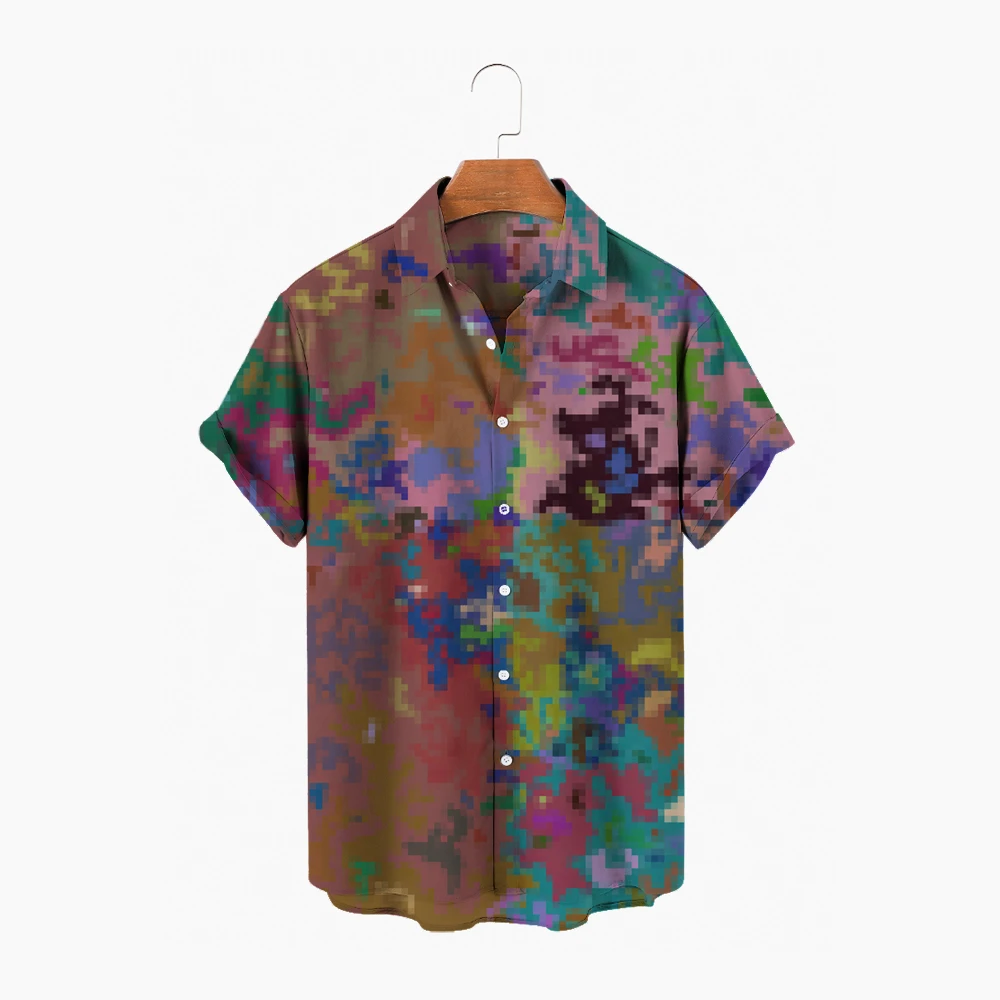 

2022 new camouflage men's shirts camicias havaianas casual single button full court shirts short sleeve tops