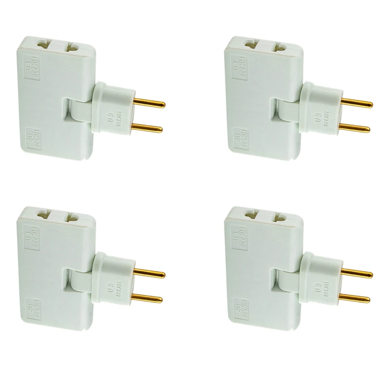 

New 4X Rotate EU Plug Converter 3 In 1 Rotatable Outlet Extender 180 Degree Extension Plug Multi Plug Outlet Adapter,White