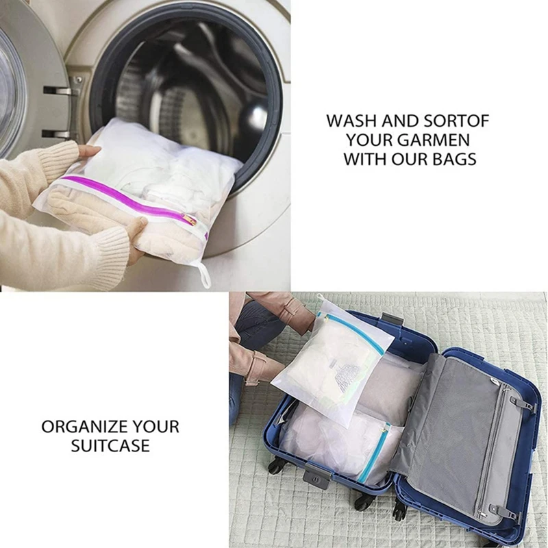Сетчатый мешок для стирки деликатной сетчатый одежды с молнией YKK