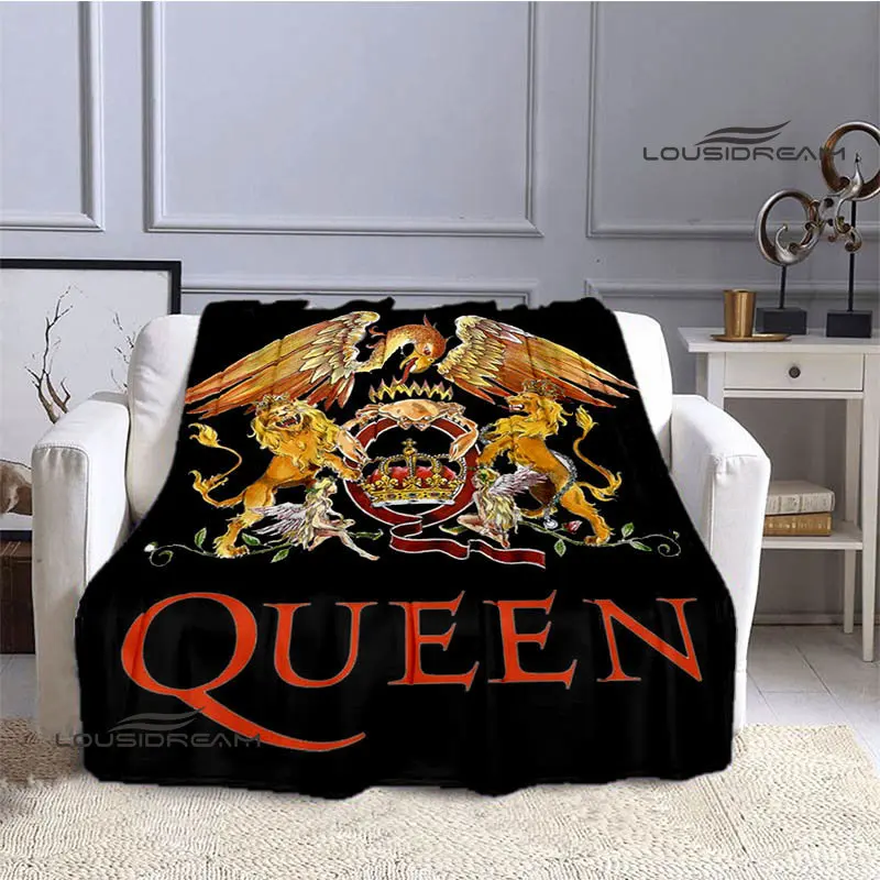 Одеяло с принтом Queen band винтажное Фланелевое мягкое удобное домашнее дорожное