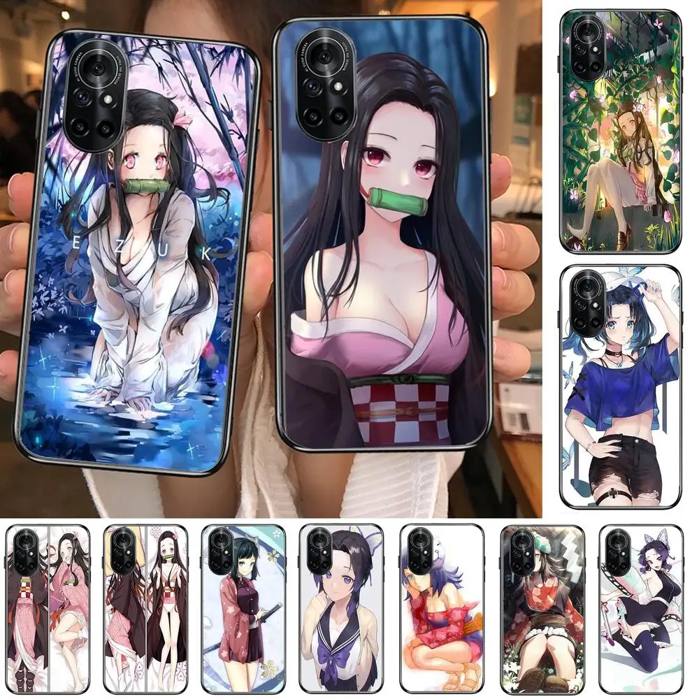 

Demon Slayer 18+ Nezuko Clear Phone Case For Huawei Honor 20 10 9 8A 7 5T X Pro Lite 5G Black Etui Coque Hoesjes Comic Fash de
