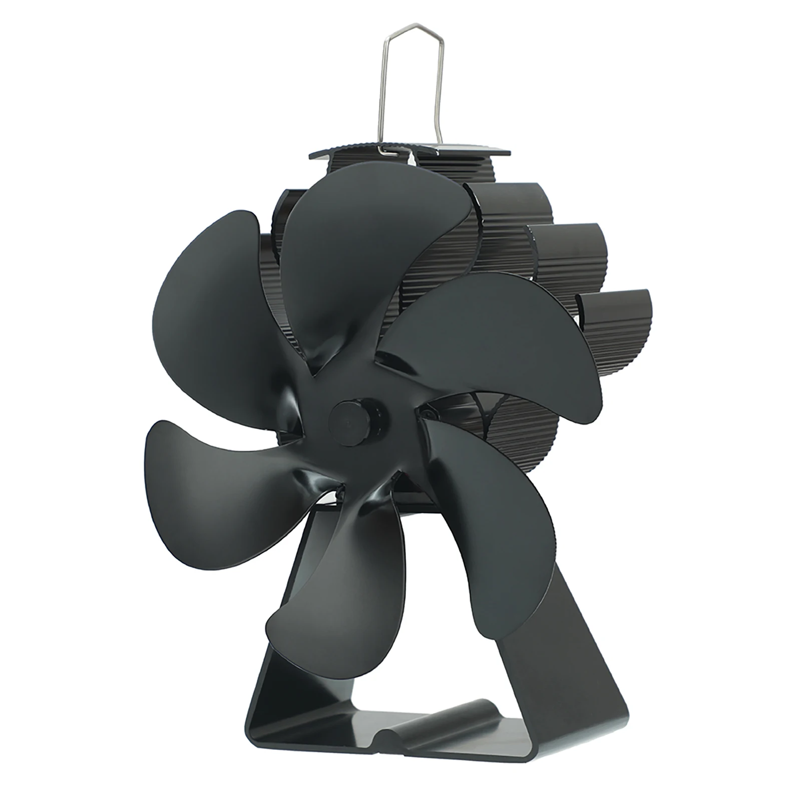 

6 Blades Heat Powered Stove Fan Black Fireplace Komin Log Wood Burner Eco Friendly Quiet Fan Home Efficient Heat Distribution