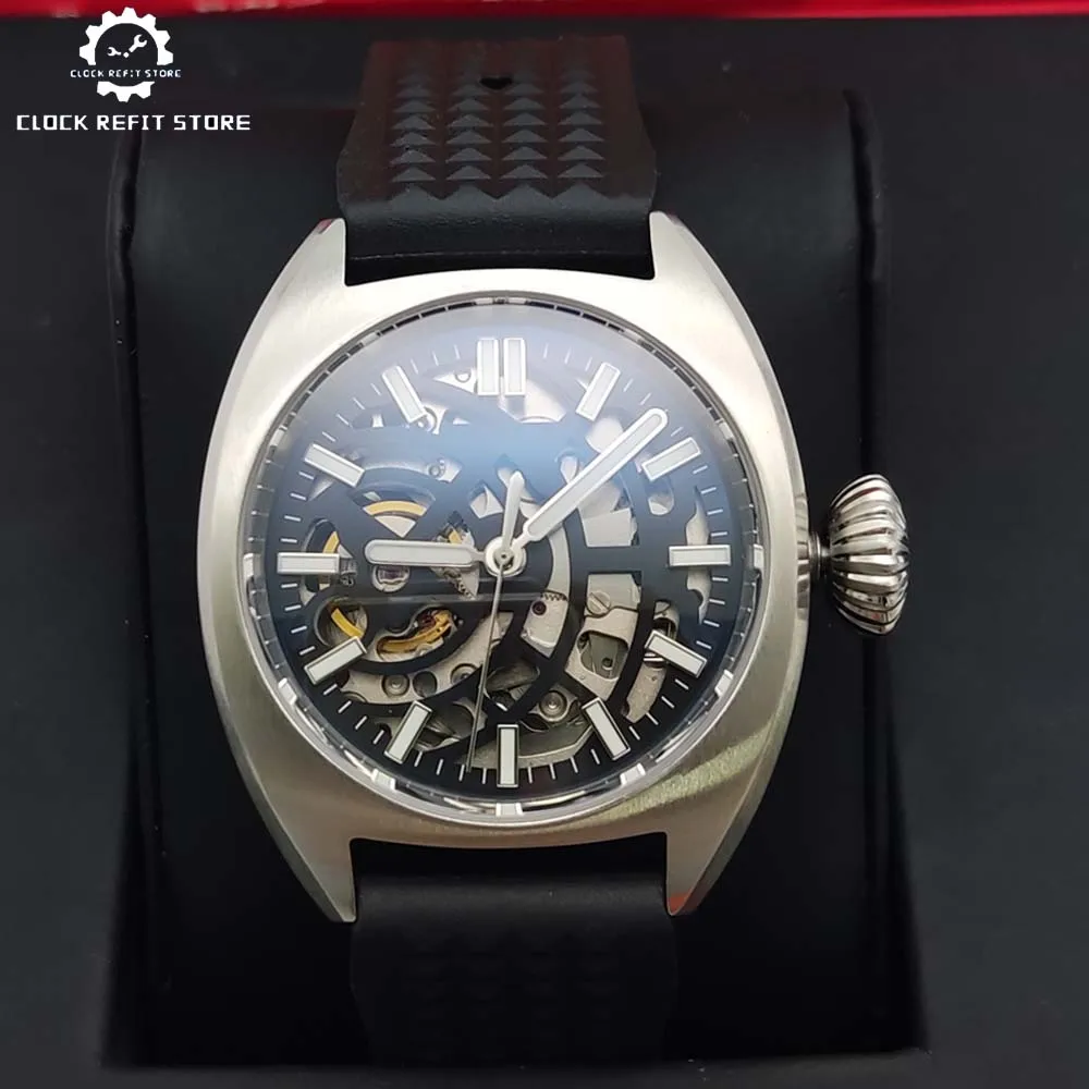 NH70 Cool Fashion Мужские механические часы со скелетом с сапфировым стеклом AR и