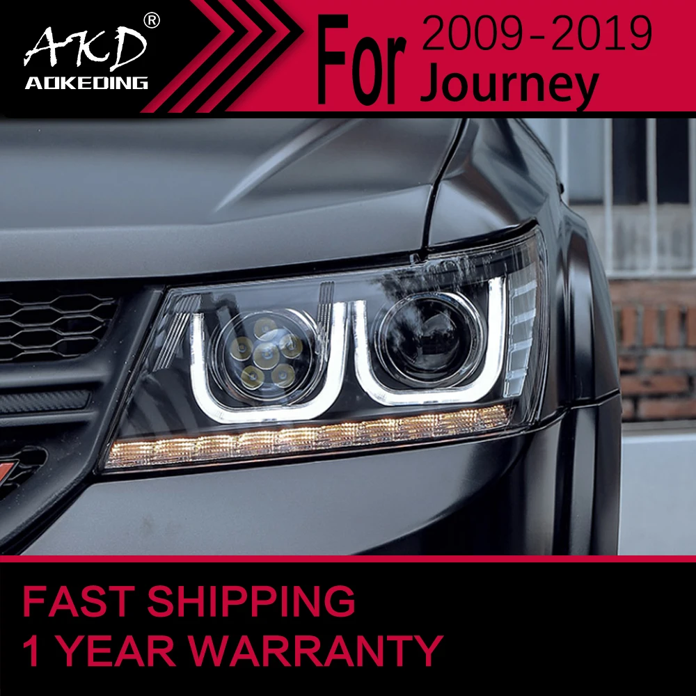 Автомобильные фары для Dodge Journey LED Headlight 2009-2016 JCUV Head Lamp Drl Projector Lens Automotive Accessorie on.