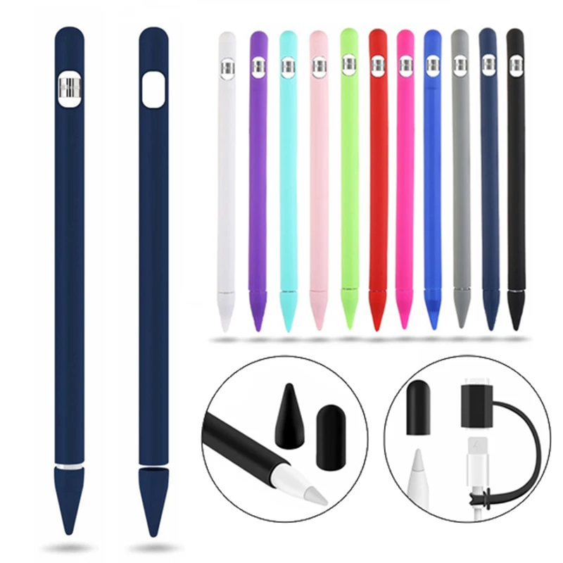 

Силиконовый чехол 4-в-1 для карандашей Apple Pencil 1-го поколения, защитный чехол для смарт-стилуса, аксессуары для Apple Pencil 1, чехол