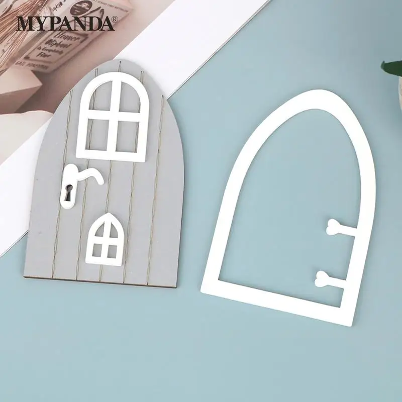 

1:12 миниатюрная дверь для кукольного домика, Сказочная дверь с окном, ручка двери, модель для кукольного домика, Декор, Детские ролевые игрушки, подарок на Рождество