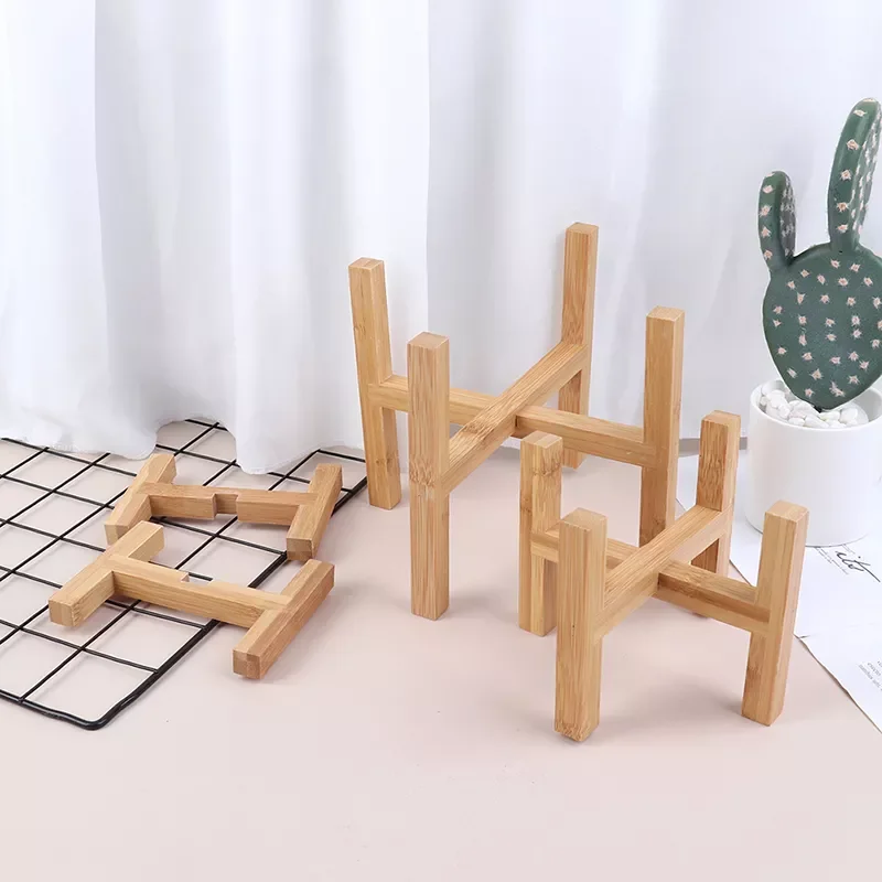 

2022Wood Planter Pot Trays Flower Pot Rack Strong Free Standing Bonsai Holder