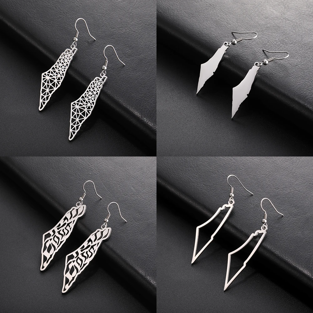 

Sipuris Map Drop Earrings for Women Men Stainless Steel Hot Fashion Gold Color Country Geography Jewelry Gifts Wholesale
