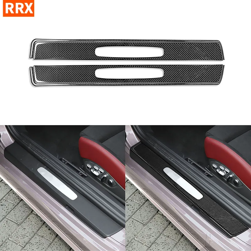 For Porsche 718 982 Cayman Boxster T S GTS GT4 Spyder RS 2016-2022 Car Doors Sill Panel Carbon Fiber Sticker Accessories