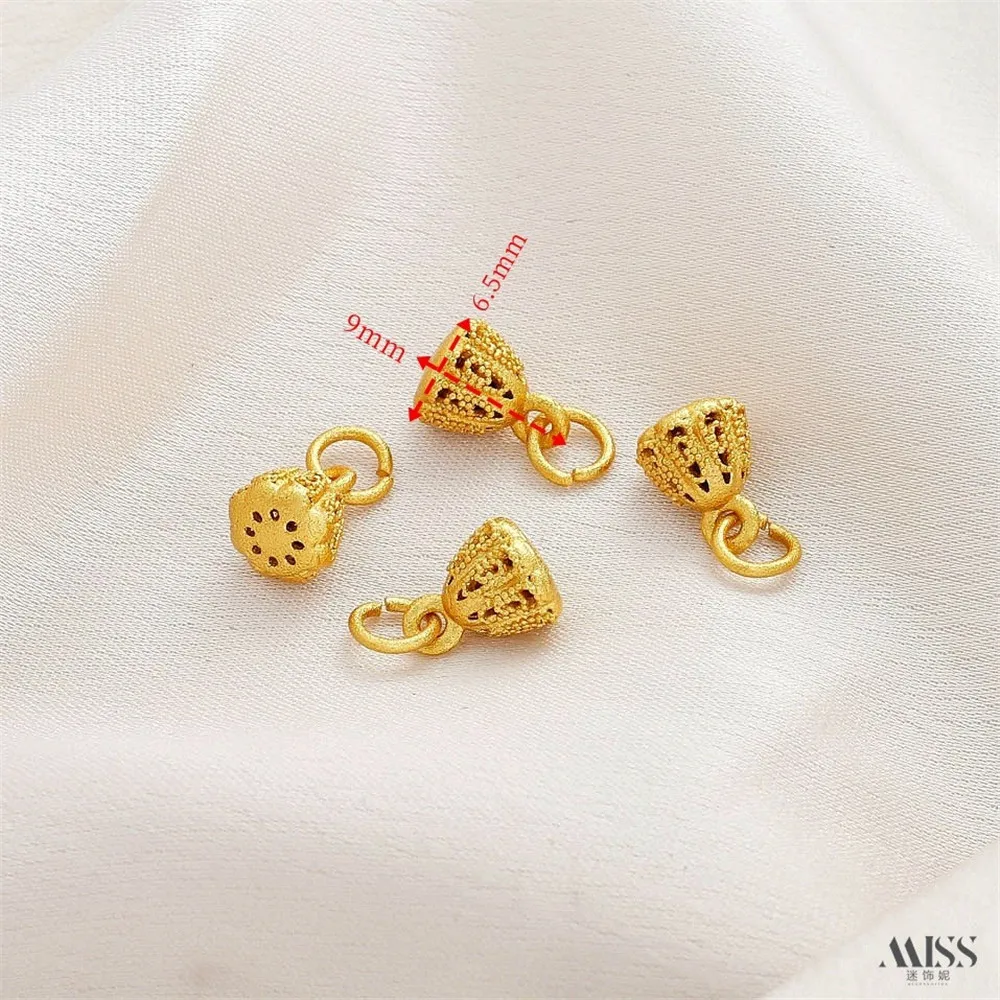 18-каратное песочное золото воздушный шар собака колокольчик циркон крест кулон