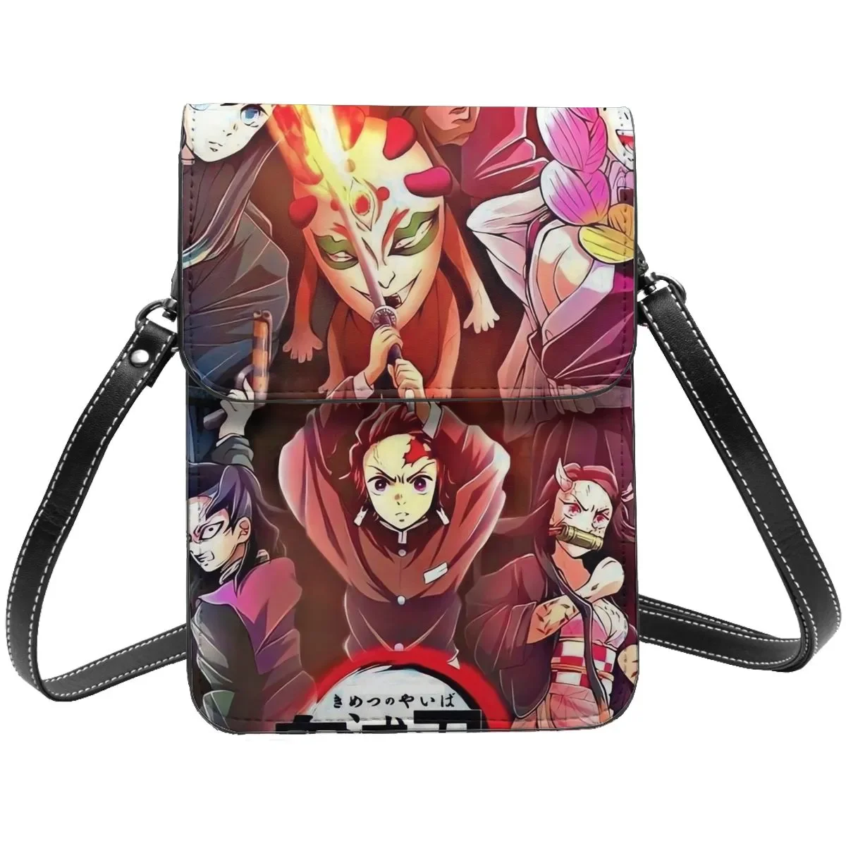 

Demon Slayer Shoulder Bag Kyojuro Rengoku Reusable Leather Office Mobile Phone Bag Student Gift Bags