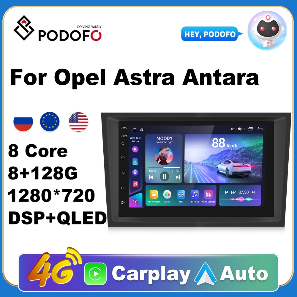 

Podofo 2Din Android 10.0 GPS Car Radio FM EQ Player For Opel Astra Antara Vectra Corsa Zafira Meriva vivara Vivaro Combo Signum