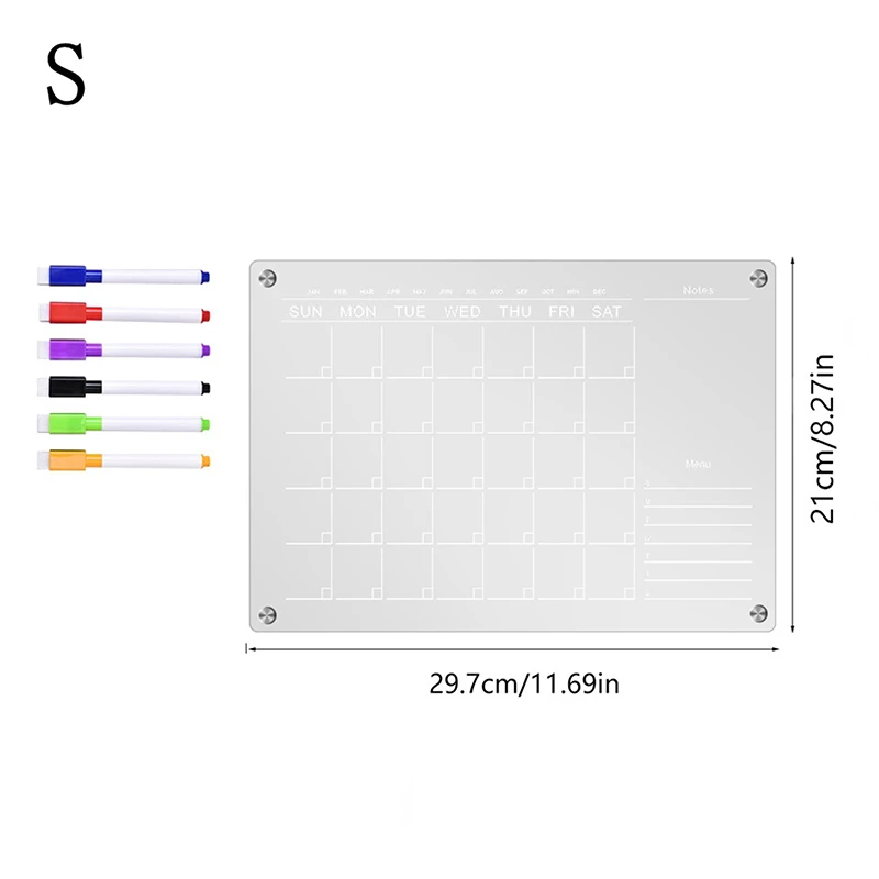 

Магнитный прозрачный календарь-планер для холодильника