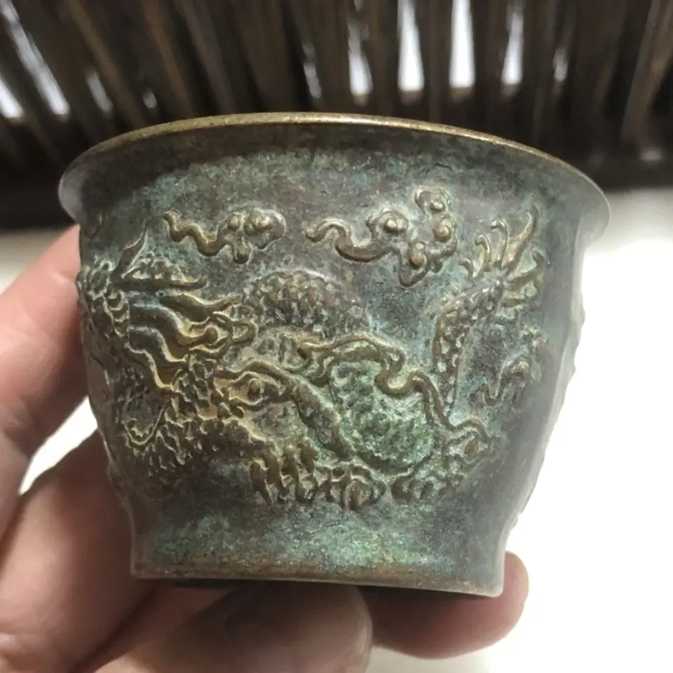 Миска посуда старое наследие Baojiang Qianlong Императорская Двойная модель дракона