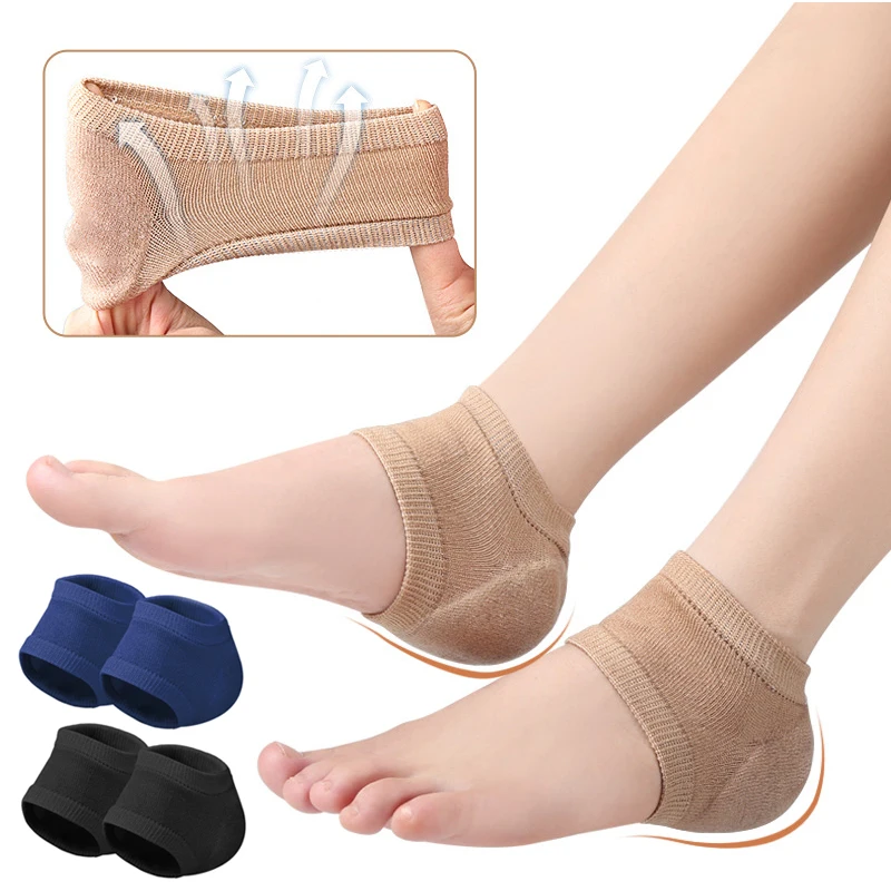 

Gel Silicone Heel Protector Sleeve Heel Pads Heel Cups Plantar Fasciitis Support Feet Care Skin Repair Cushion Half-yard Socks