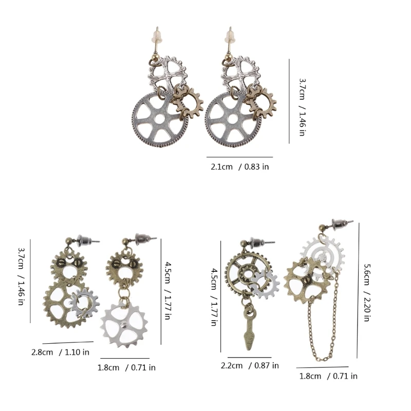 Модные антикварные висячие серьги в стиле стимпанк подвеска с длинным крючком