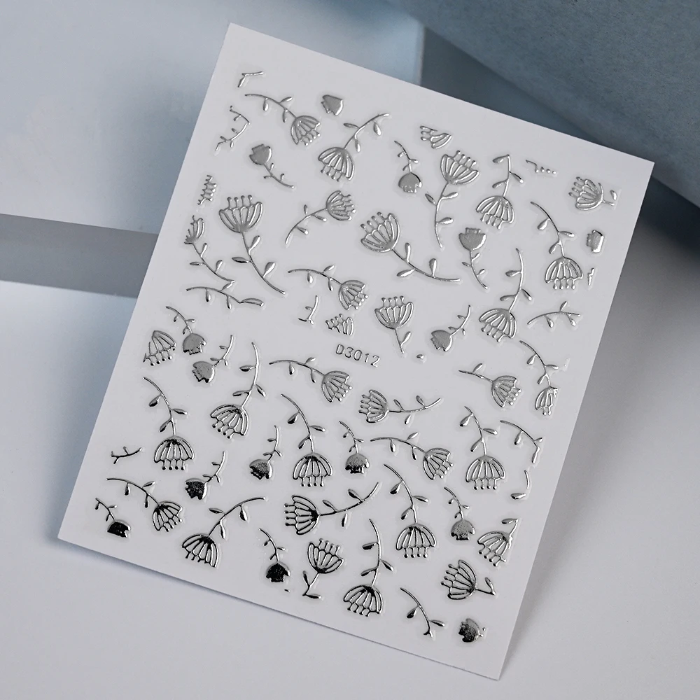 30 шт. серебряные кружевные ажурные цветы наклейки для ногтей набор сексуальные