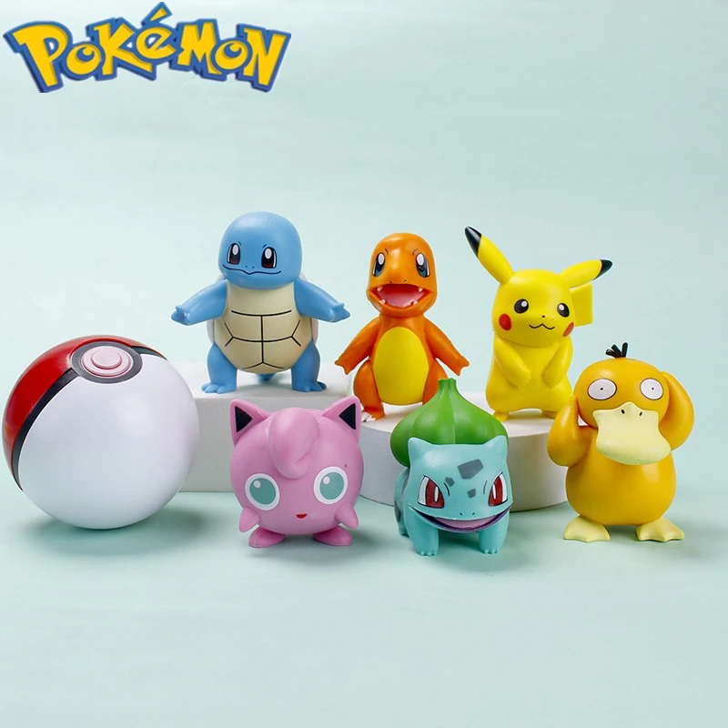 

Pokemon model Pikachu Charmander Psyduck Jigglypuff Squirtle Bulbasaur Small size doll car decoration surprise birthday gift