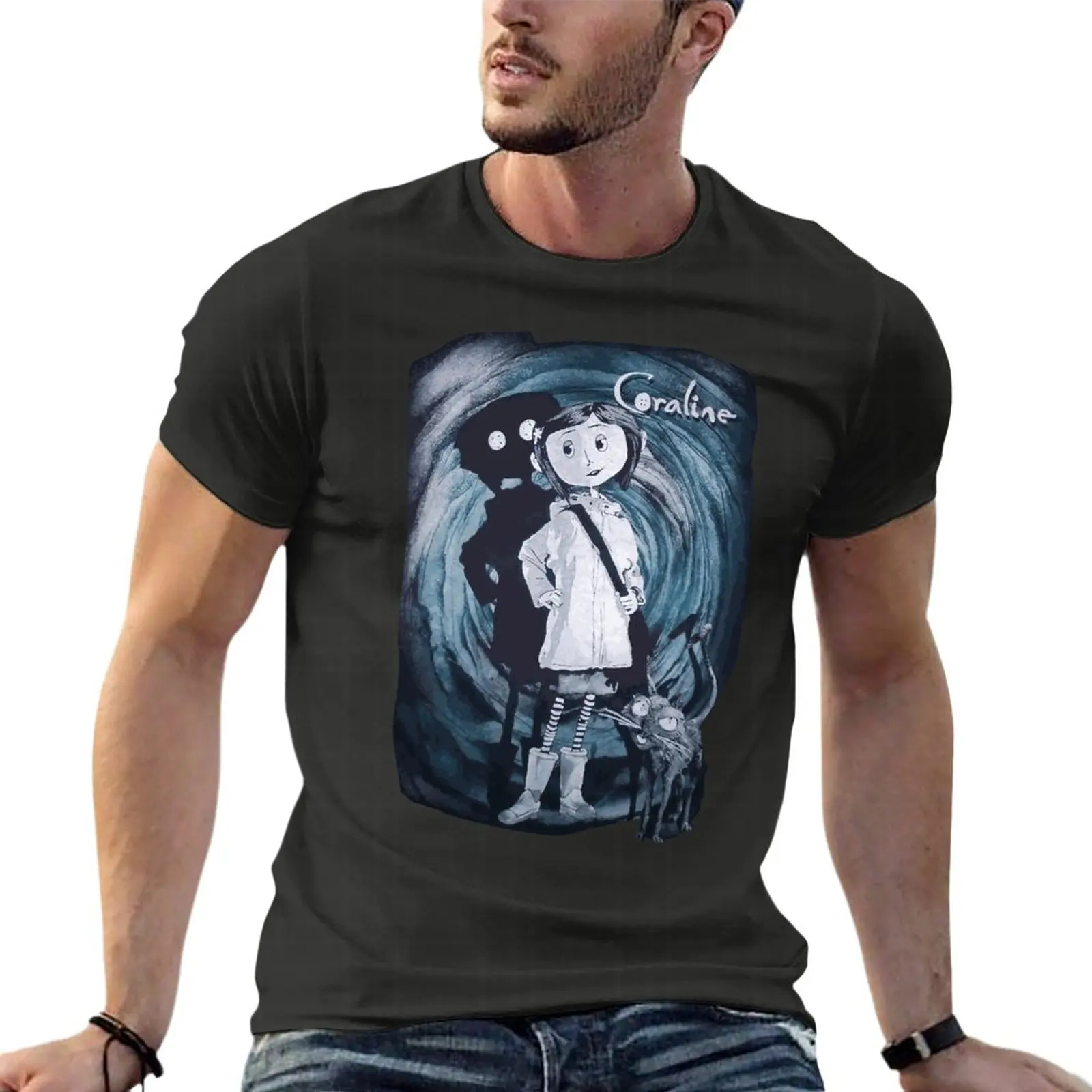 

Tim Burton Neil Gaiman Nightmare Before Christmas Oversize T-Shirts Fashion Men'S Clothes Short Sleeve Streetwear Tops Tee