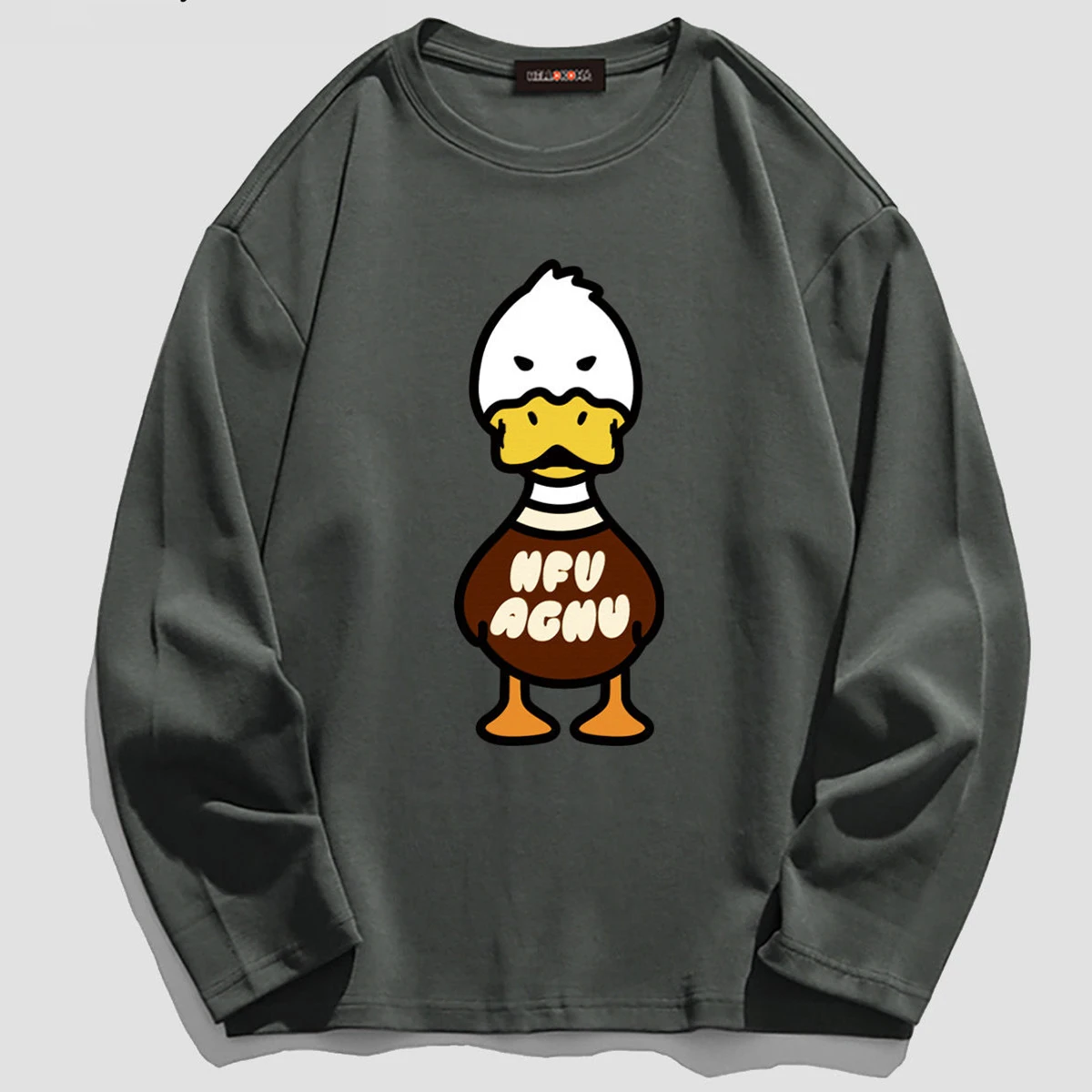 

2022 Spring Cotton High Street Couples Clothes Fun Cartoon Sweatshirt Long Sleeve Tops Japan Fashion Hip Hop T Shirts Plus Size