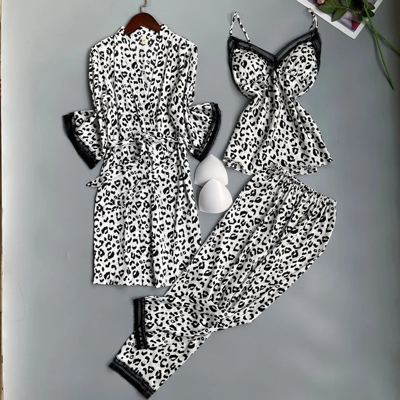 

Новый пижамный комплект из 3 предметов, женский сексуальный кружевной халат, Пижамный костюм на весну и лето, женская одежда для сна, домашняя одежда, нижнее белье