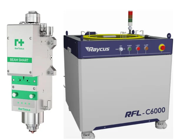 

6000W Laser Source+Raytools BS06K Intelligent cutting head for High power laser cutting machine