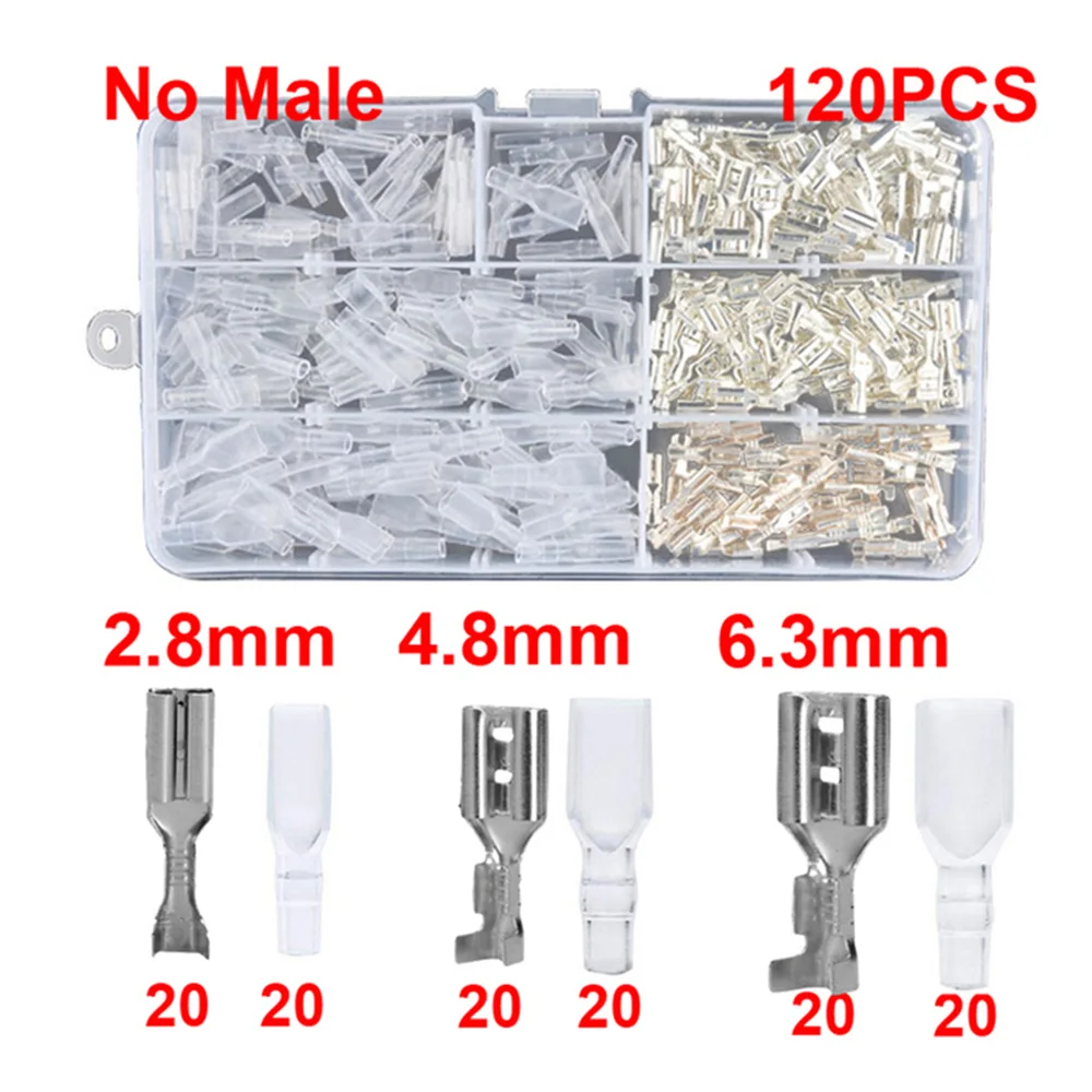 

Box Insulated Male Female Wire Connector 2.8/4.8/6.3mm Electrical Crimp Terminals Termin Spade Connectors Assorted Kit