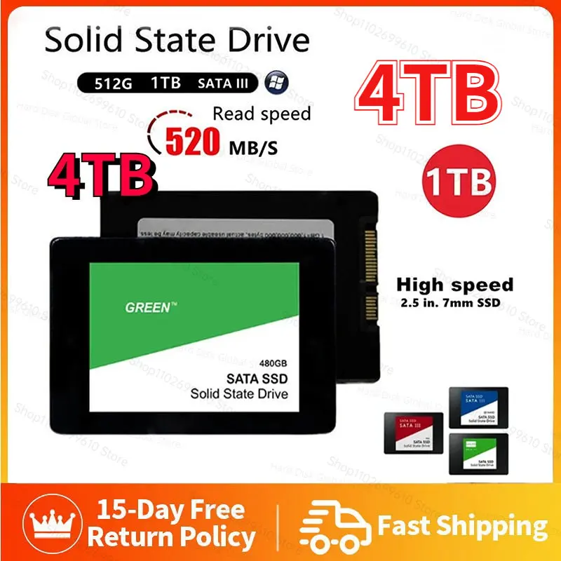 

High Speed SSD 2.5Inch SATA SSD 1TB 2TB 4TB HD 1TB Internal SSD 2TB Solid State Drive For Laptop SSD Notebook