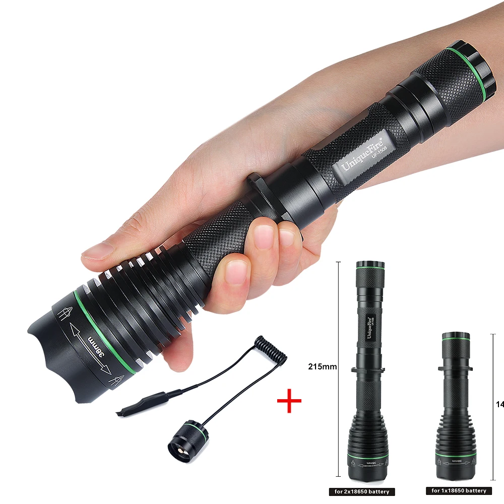 

UniqueFire T38 Tactical Flashlight 1508 XM-L2 Led 1200LM Super Bright Powerful Torch+Remote Pressure For Control