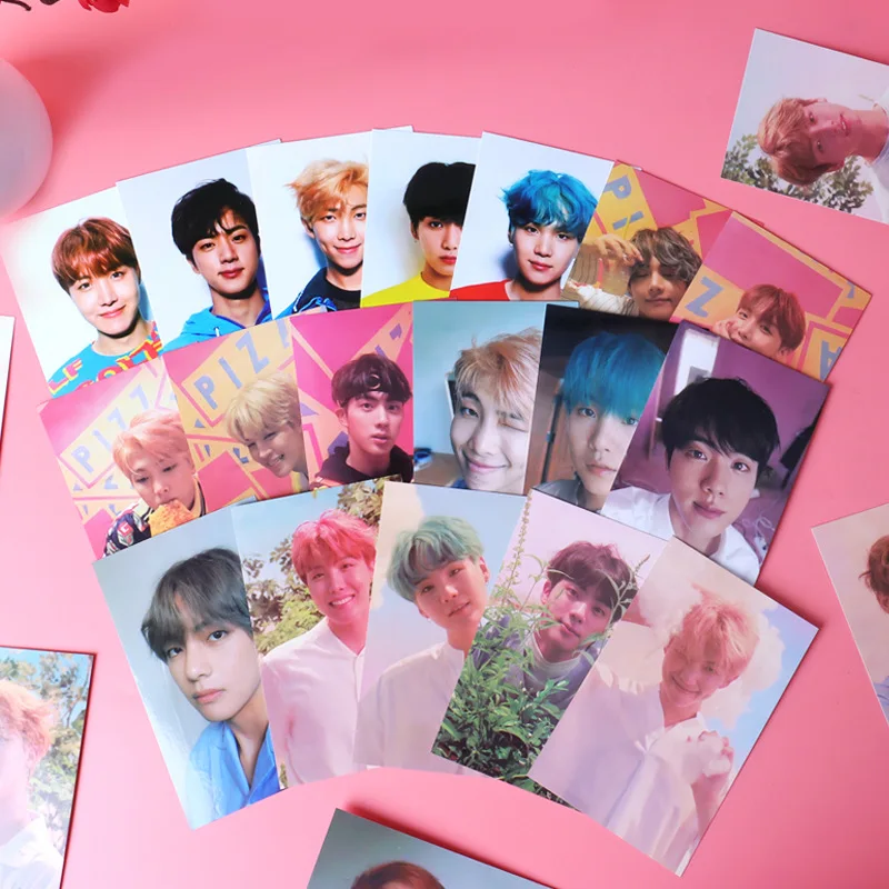 

KPOP Bangtan Boys Love Yourself Photocards двусторонние лазерные LOMO карты Jimin JungKook V бумажные карты для коллекции поклонников 96f