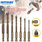 JUSTINLAU удлиненные крестовые шестигранные насадки для плитки стеклянные керамические бетонные отверстия Открыватель сплав треугольное сверло Размер 345681012 мм