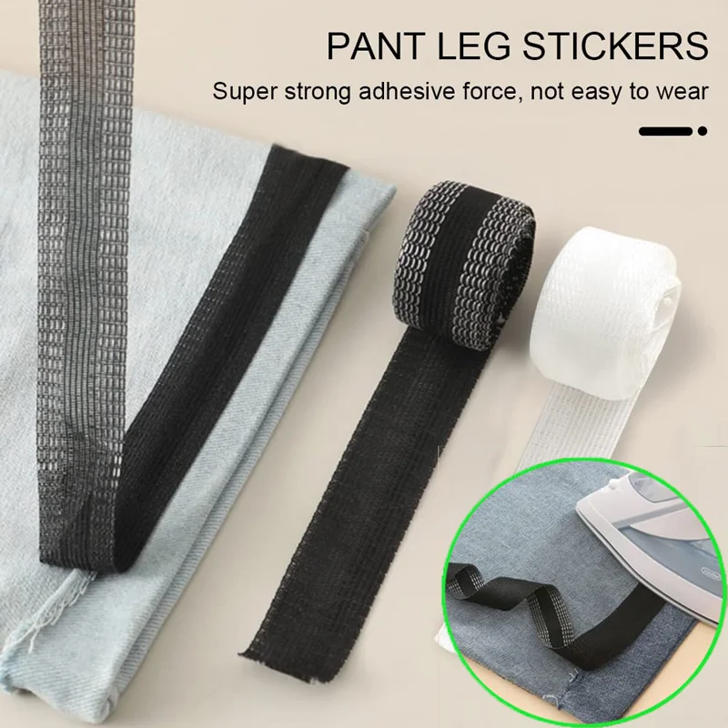 1-5M Self-Adhesive Trousers Legs Edge Shortening Tape Pants Edge Shorten Repair Tape Paste Hemming Iron on Jean for DIY Sewing