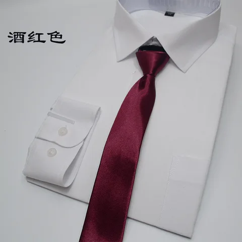 Предварительно завязанный галстук на молнии для женщин и мужчин, узкие галстуки на молнии 5 см, красный, черный, синий, однотонный, тонкий, узкий, развлекательный, вечерние