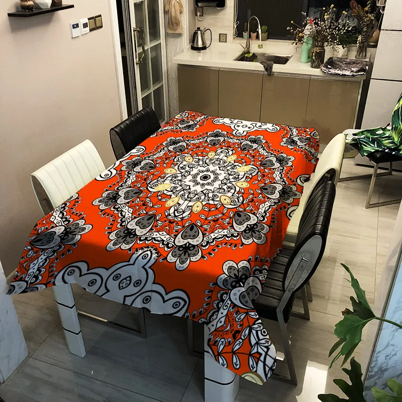 

Unique Elegant Pattern Tablecloth Rectangular Tablecloth Waterproof and Oil Proof Living Room Wedding Decoration Nappe De Table
