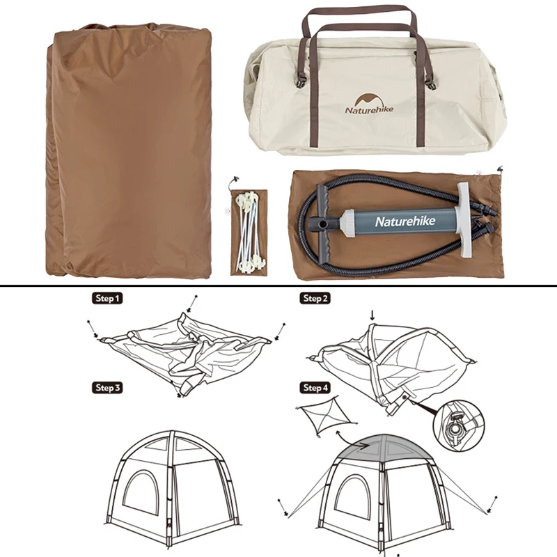 Naturehike Ango Воздушная палатка Уличное покрытие Серебряный солнцезащитный крем