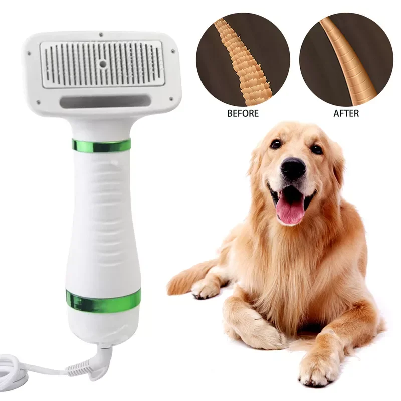 

2-In-1 Portable Pet Dog Hair Dryer Comb Brush Durable Safe Gentle Hand Dryers For Cats Dog Cleaning And Hair Removal Pet Comb