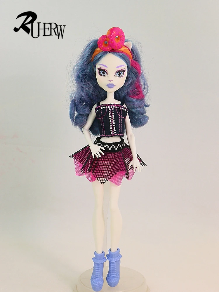 Фото Новое качественное кукольное платье для куклы Monster High, мягкая повседневная одежда, одежда ручной работы, комплект кукольной одежды, игрушки для девочек, игровой домик №4