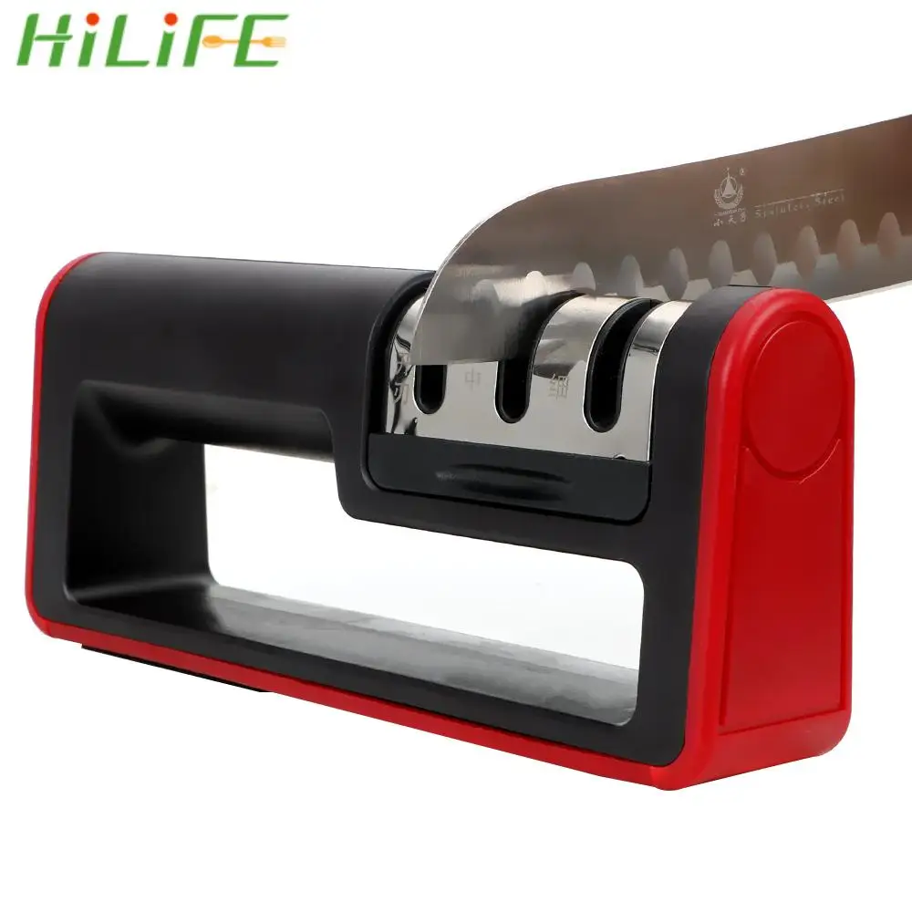 

HILIFE Professional 3 Stages Sharpener Knife Sharpening Tool Sharpening Stone Household Whetstone Kitchen Accessories