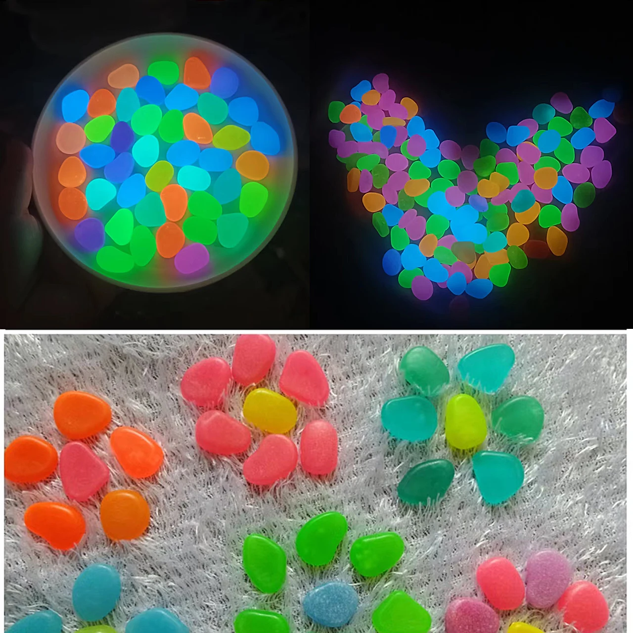 

100 шт светящиеся песочные камни светится в темноте песок для аквариума Аквариум Украшение звезда Желая бутылка флуоресцентные частицы Ga