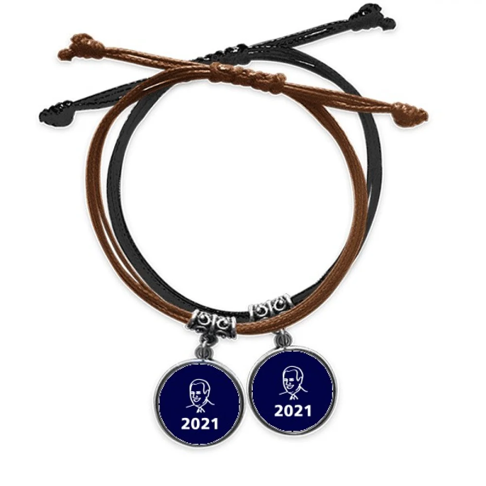 

Синий браслет с изображением символа президента США Джозефа, двойной кожаный ремешок, набор для пары