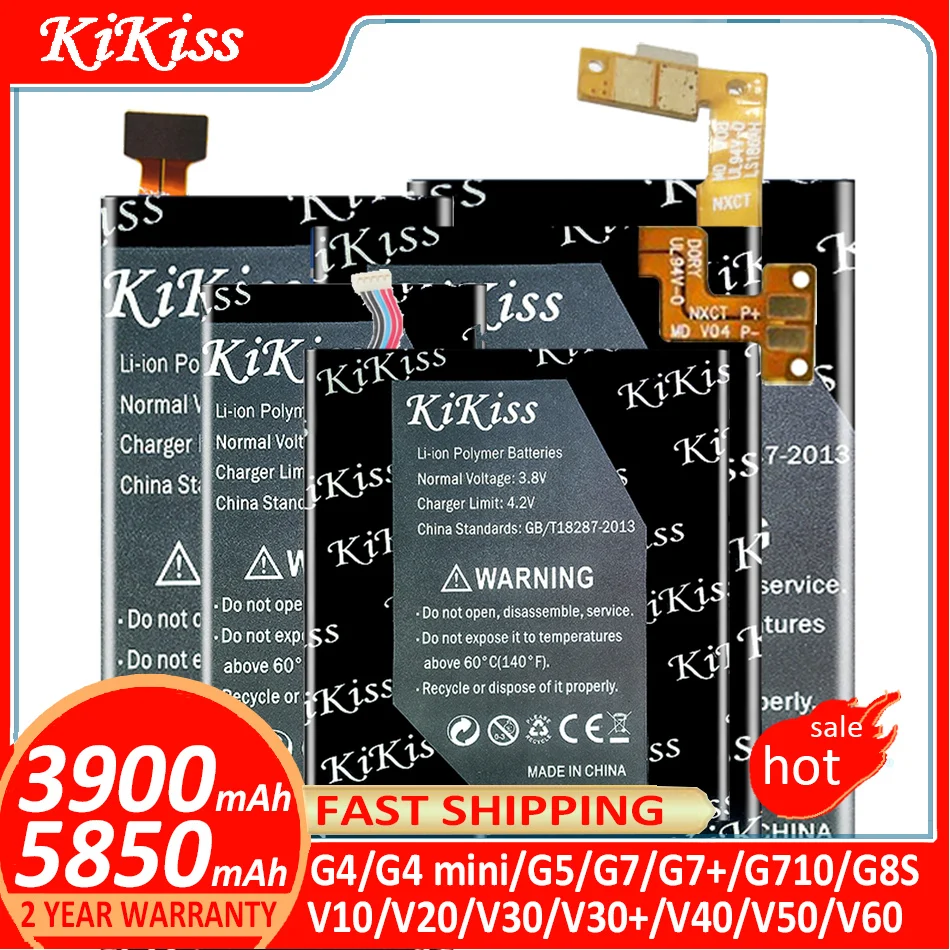 Аккумулятор для LG V20 G7 + G7ThinQ G710 V40 ThinQ Q710 Q8 V30 V60 V50 V10 G4 H815 H810 G6 mini G600 G8 G8S G9 G4C G4S - купить