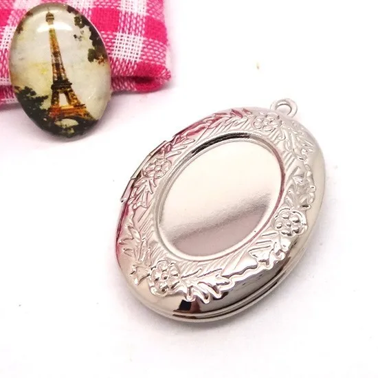 

10pcs Antique Bronze-Gunmetal Black-Rhodium-Silver Plated Photo Locket Pendant Jewelry with Inner 13*18m Tray for Cabochons