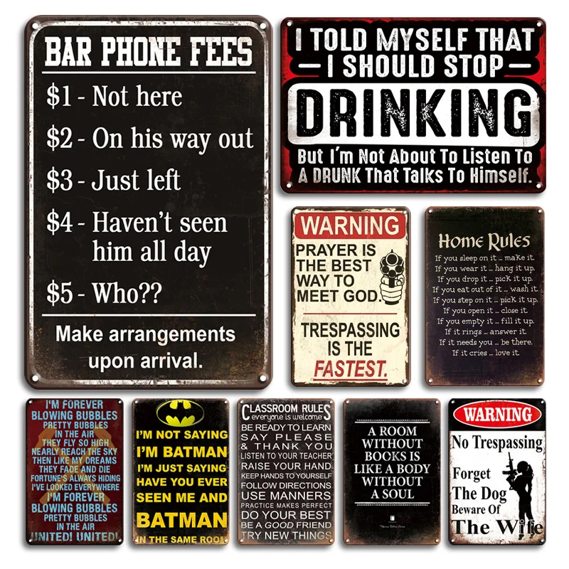 

Vintage Warning Metal Tin Signs Personalized Farm Home Wall Decoration Plate Wall Stickers Tin Poster Farmhouse Accessories Sign
