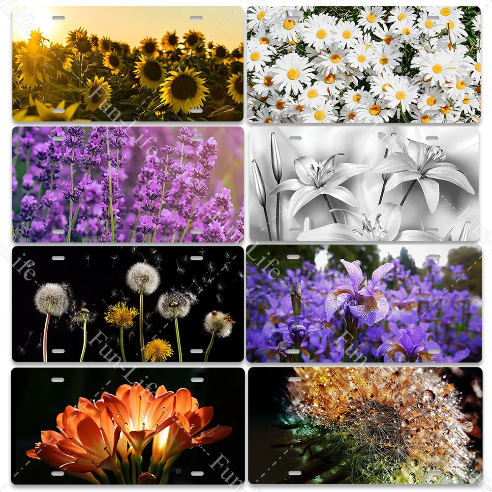 

One Pieces Flower Tin Plate Sign Metal Poster Home Decor Simple Wall Art Pub Cafe Matal Craft Bar Wall Painting 15x30cm